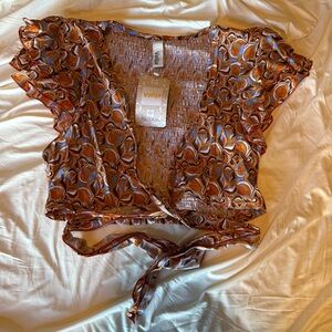 NWT Valija Tie Crop Top